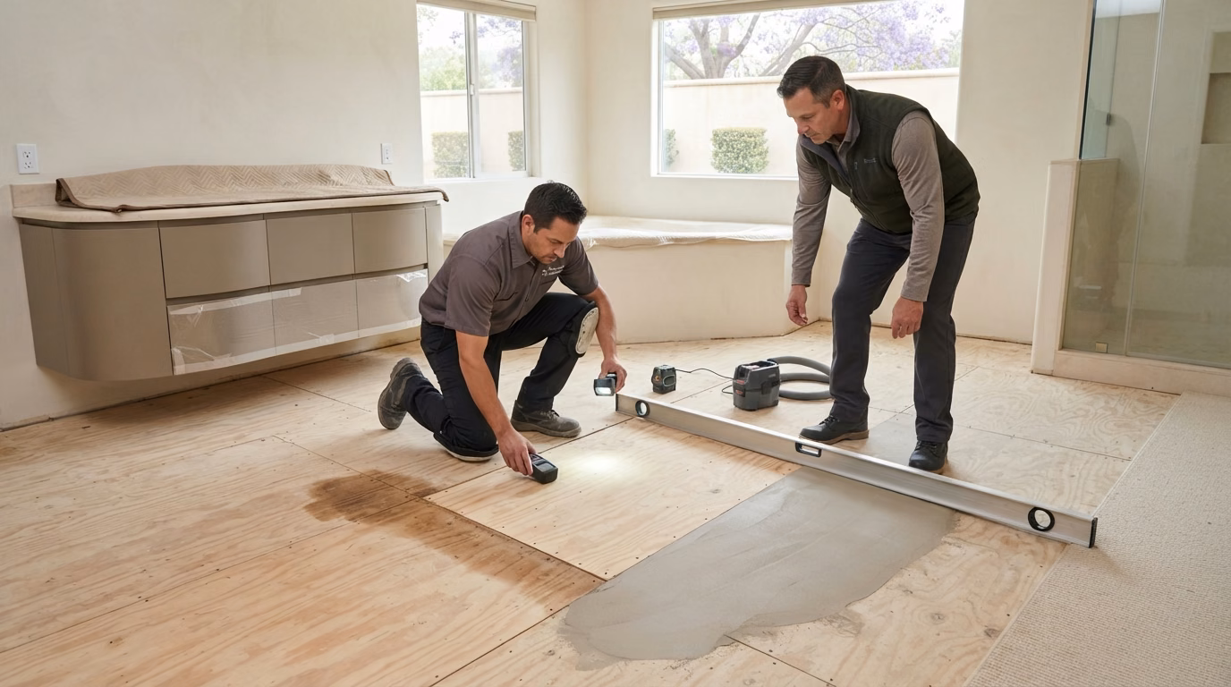 Floor Removal Subfloor Prep in Orange County.