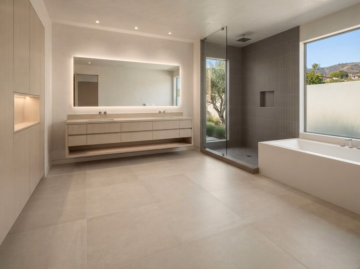 Modern Minimalist Flooring Design in Orange County.