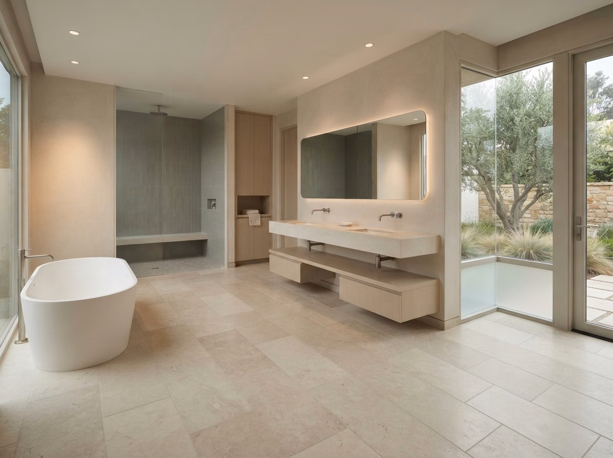 Spa Wellness Inspired Flooring Design in Orange County.