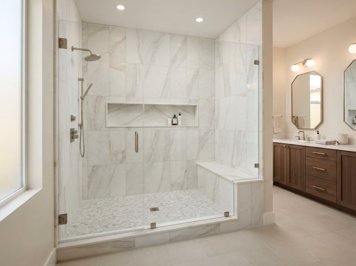 Marble Tile Shower | Orange County Marble Tile Shower in Orange County.