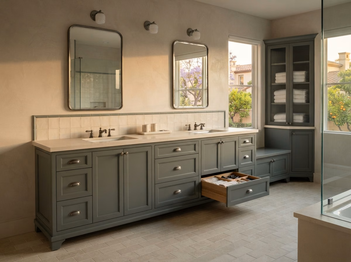 Traditional Transitional Vanity | Orange County Traditional Transitional Vanity in Orange County.