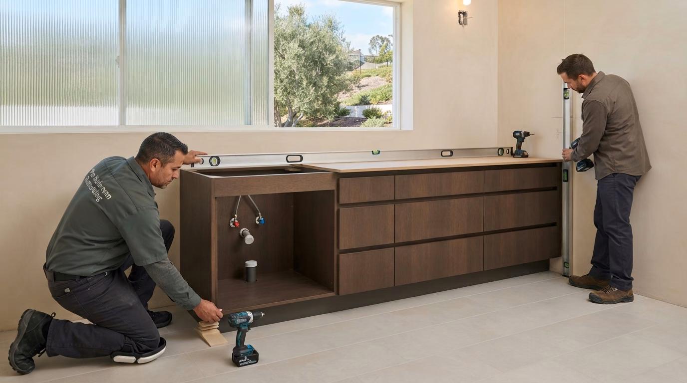 Vanity Cabinet Installation | Orange County Vanity Cabinet Installation in Orange County.
