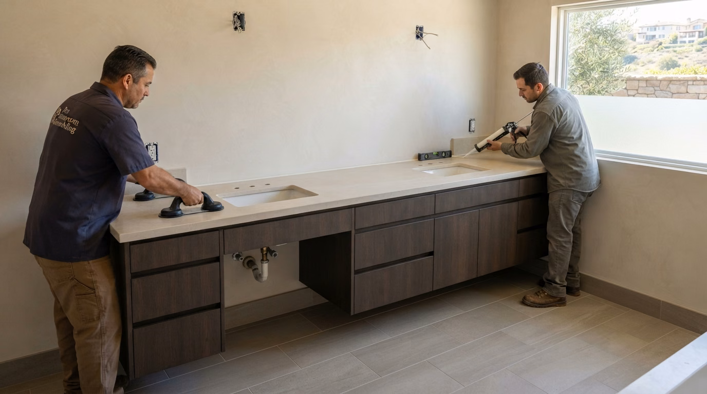 Vanity Countertop Installation | Orange County Vanity Countertop Installation in Orange County.