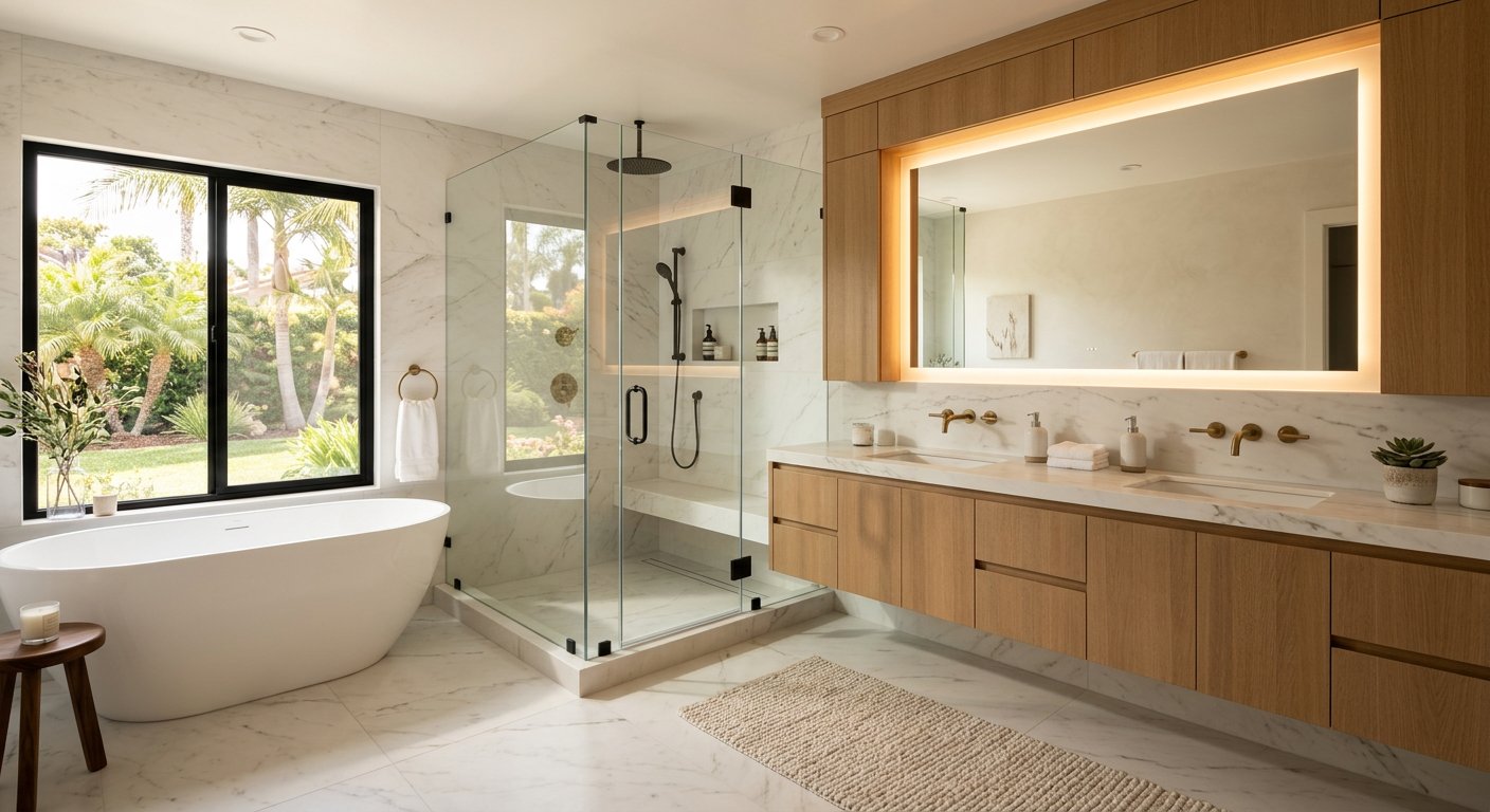 Finished walk-in shower